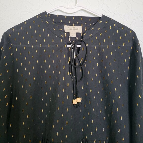 Charlie Paige Black and Gold Metallic Long Sleeve Top Women's Size Small - Picture 5 of 9